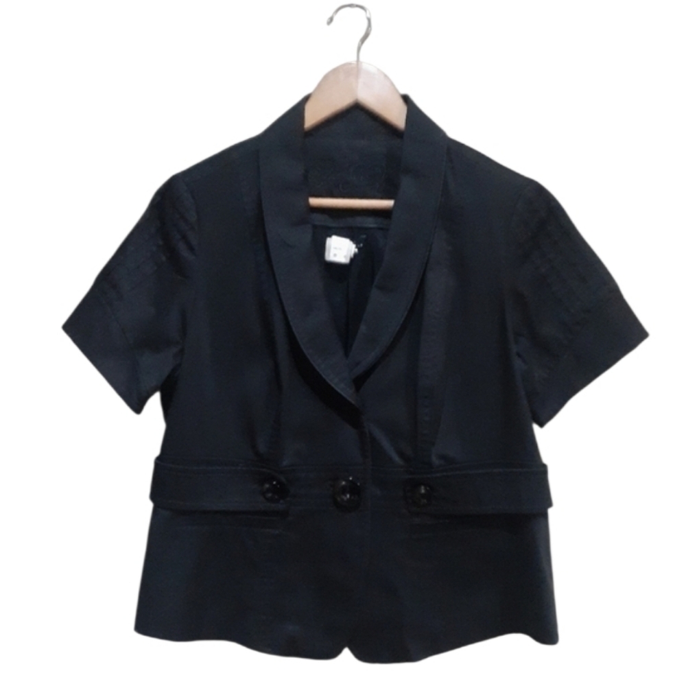 Vex Collection Melanie Lyne Women's Short Sleeve Blazer Jacket Black Size 42